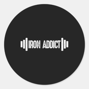 Iron Addict Bodybuilding Gym Spaß Runder Aufkleber