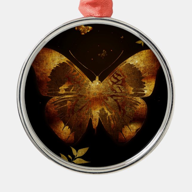 Iron Butterfly Silbernes Ornament (Vorne)