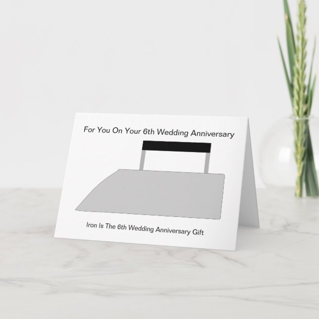 Iron Design Personalisiert 6. Hochzeitstag Karte (Vorderseite)
