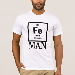 Iron Fe Iron Man T-Shirt - Periodensystem Humor-Sh