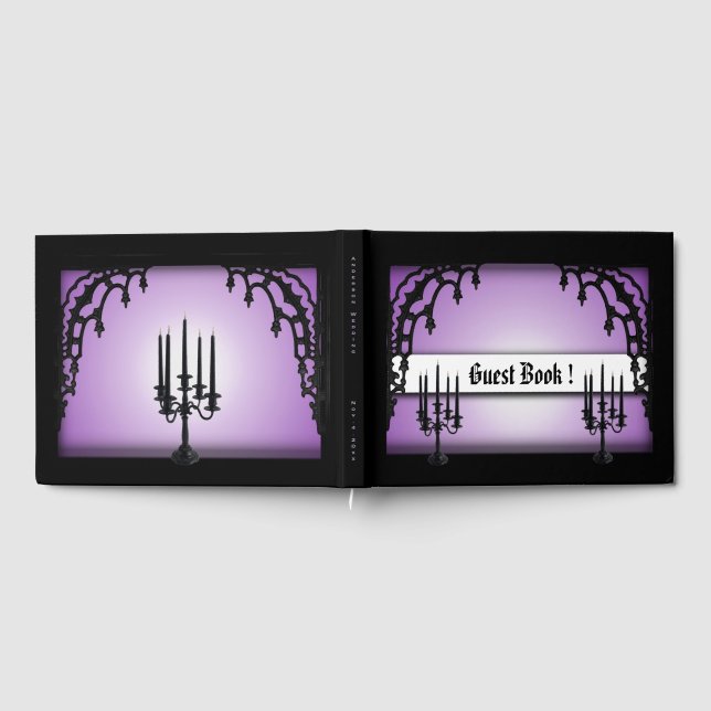 Iron Gates Purple Gothic Guest Book Gästebuch (Voll)