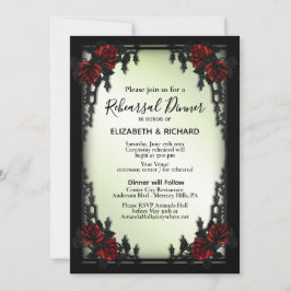 Iron Gothic Rote Rose Green Probe Dinner Einladung
