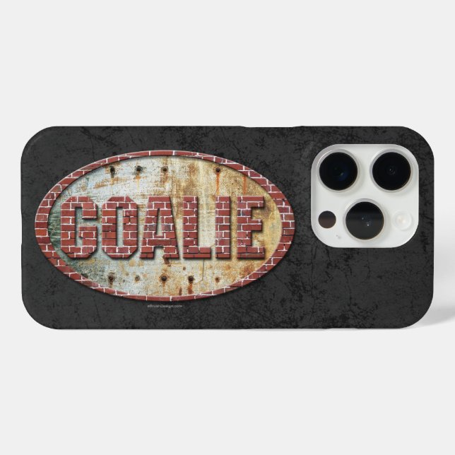 Iron Hockey Goalie Case-Mate iPhone Hülle (Rückseite (Horizontal))