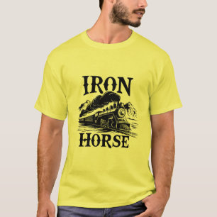 Iron Horse" Moderner Western Lokomotive T - Shirt