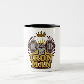 IRON MAN Fitness Bodybuilder Athlete Zweifarbige Tasse