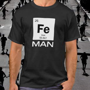 Iron Man Periodensystem der Elemente Symbol T-Shirt