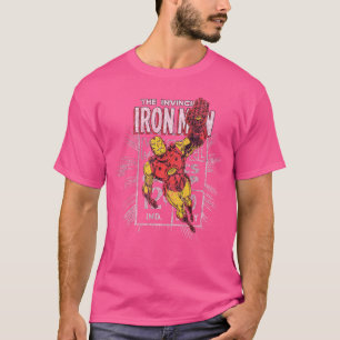 Iron Man Retro-Comic-Book-Stempel Flugpose lustig T-Shirt