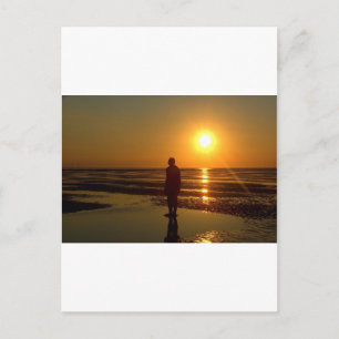 Iron Men Skulptur at Sunset, Crosby, Liverpool Ver Postkarte