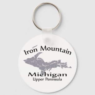 Iron Mountain - Michigan Karte Design Schlüsselanh Schlüsselanhänger