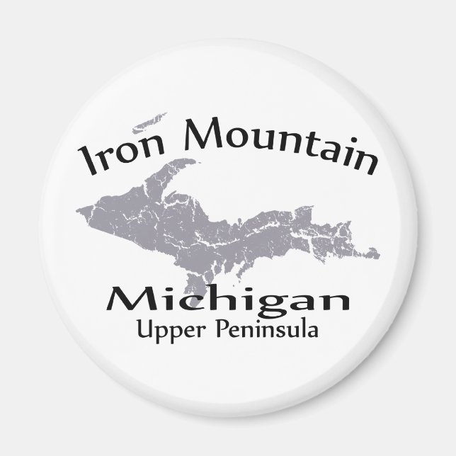 Iron Mountain Michigan Map Design Magnet (Vorne)