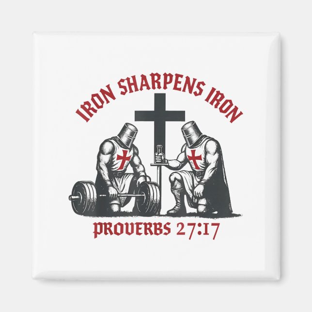 Iron Sharpens Iron Bible Scripture Christian Gym W Magnet (Vorne)