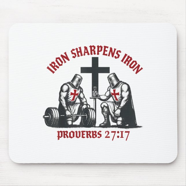 Iron Sharpens Iron Bible Scripture Christian Gym W Mousepad (Vorne)