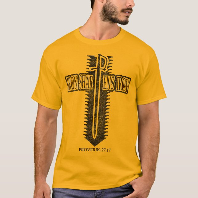 Iron Sharpens Iron Christian Phi Rho Design T-Shirt (Vorderseite)