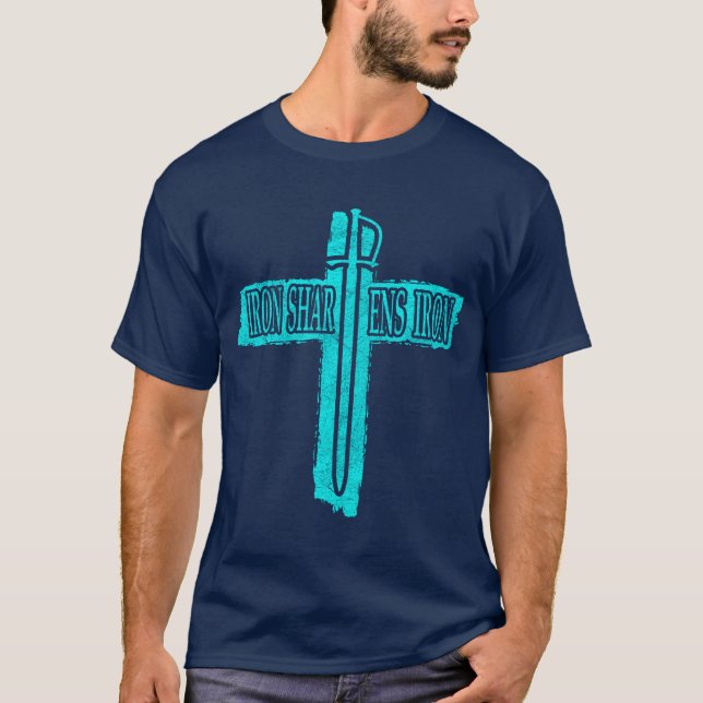 Iron Sharpens Iron Christian Phi Rho Design T-Shirt (Vorderseite)