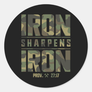 Iron Sharpens Iron Christlich Men Camouflage Scrip Runder Aufkleber