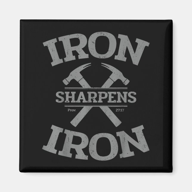 Iron Sharpens Iron Proverbs 27_17 Gym Workout Men  Magnet (Vorne)