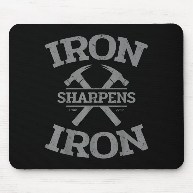 Iron Sharpens Iron Proverbs 27_17 Gym Workout Men  Mousepad (Vorne)