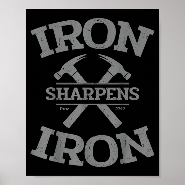 Iron Sharpens Iron Proverbs 27_17 Gym Workout Men  Poster (Vorne)