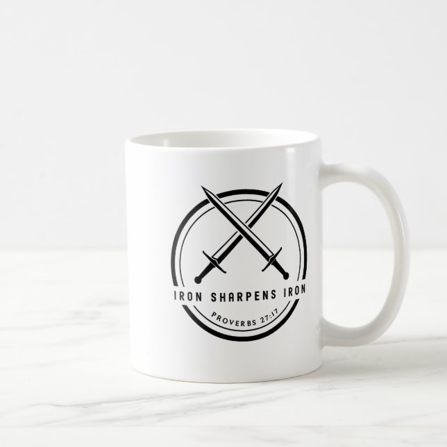 Iron Sharpens Iron Sprichwörter 27_17 Sword Bible  Kaffeetasse (Rechts)