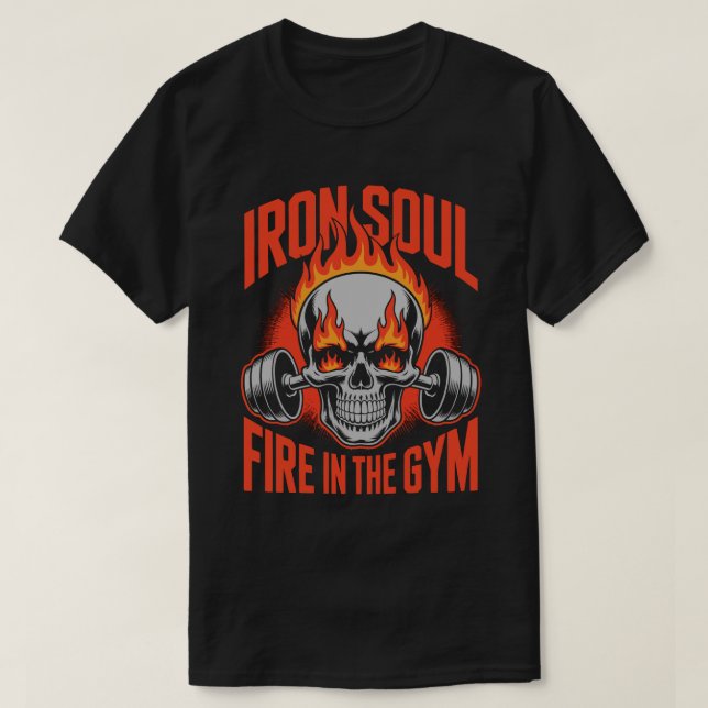 Iron Soul Skull Fitness Motivation Tee (Design vorne)