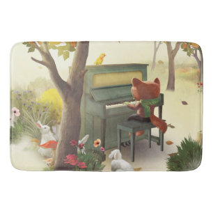 Iron T. Fox: Woodland Piano Solo Musik Kunst Badematte