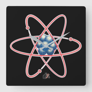 Ironic Atomic Quadratische Wanduhr
