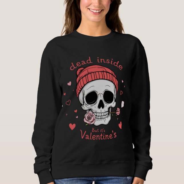 Ironic Valentine Skull Sweatshirt (Vorderseite)