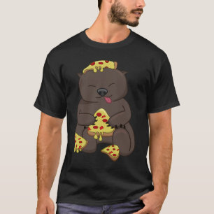 Ironic Wombat Eating Pizza Niedlich Rodent T-Shirt