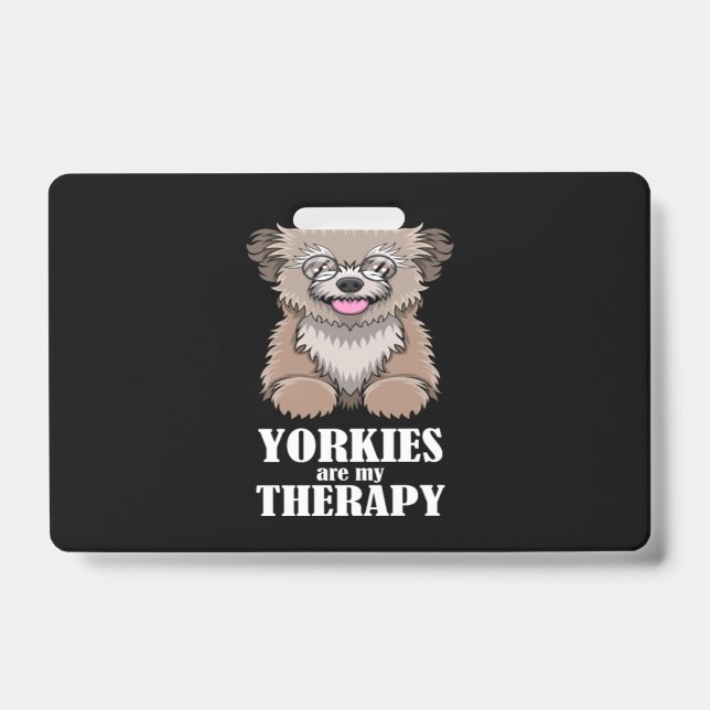 Ironic Yorkies as Therapy Yorkshire Terrier Ausweis (Vorderseite)