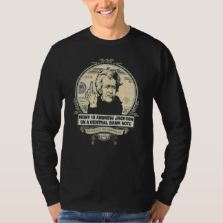 Ironie ist Jackson auf einem zentralen T-Shirt