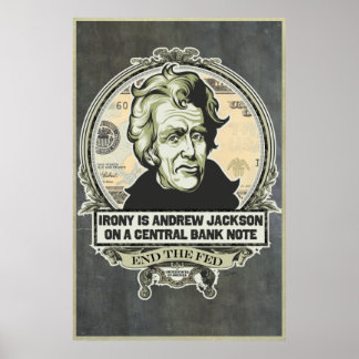 Ironie ist Jackson auf einer Zentralbank Note Prin Poster