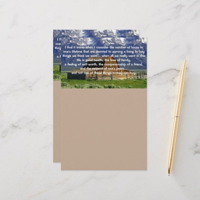 Ironien des Lebens Inspiration Briefpapier (Vorderseite/Rückseite Beispiel)