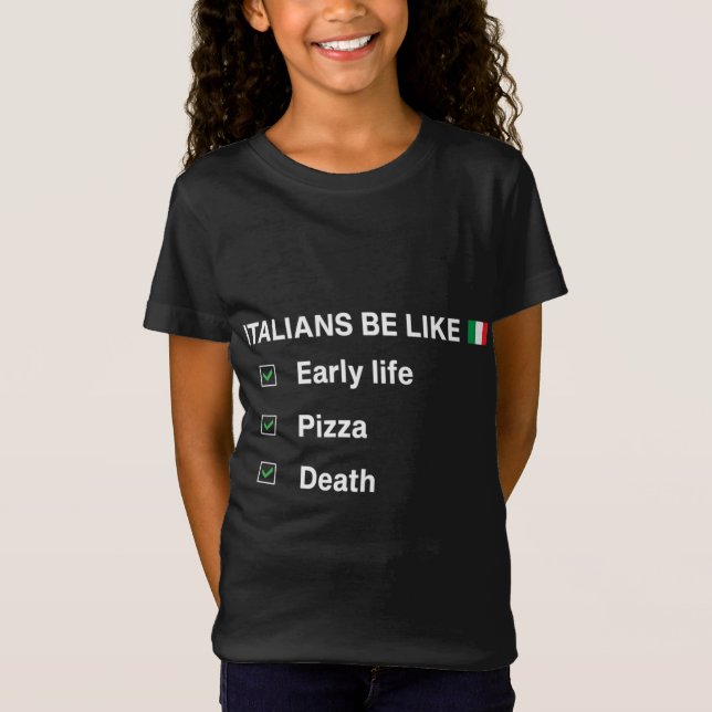 Ironisch typisch italienisch essen Pizza Stereotyp T-Shirt (Vorderseite)