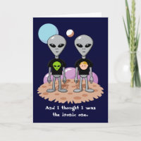 Ironische Alien Geburtstagskarte