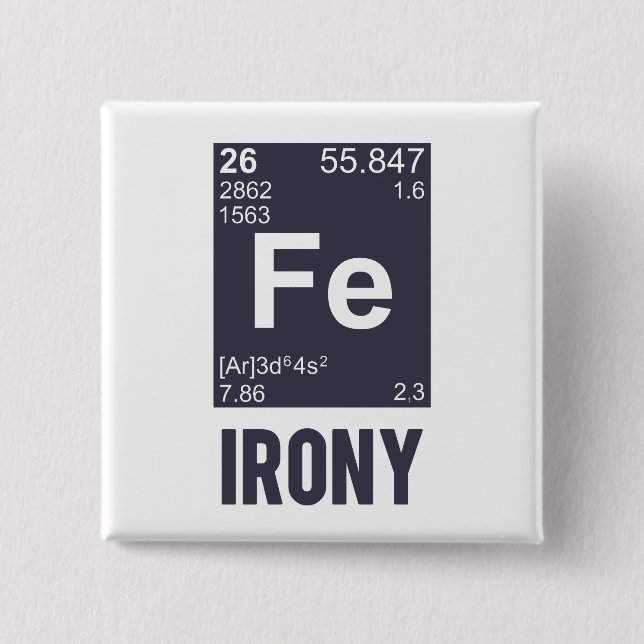 Ironische chemisches Element F.E.-Ironie Button (Vorderseite)
