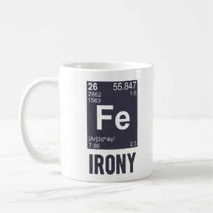 Ironische chemisches Element F.E.-Ironie Kaffeetasse