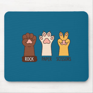 Ironische Hundepfoten Rock Paper Kunstwerk Mousepad