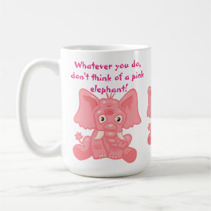 Ironischer Prozess rosa Elefant Kaffeetasse