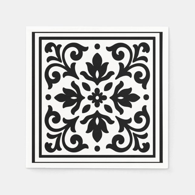 Ironlace Black & White Vintag Serviette (Vorderseite)