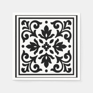 Ironlace Schwarz & Weiß Vintage  Serviette