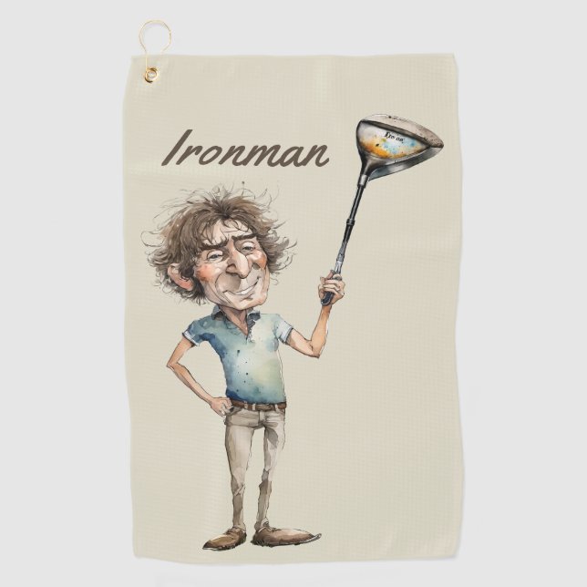 Ironman Golfer Golfhandtuch (Vorderseite)