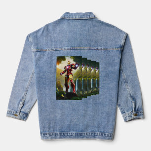 Ironman Printed Lässig Denim Jacket Jeansjacke