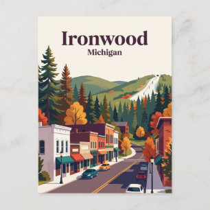 Ironwood, Michigan Postkarte