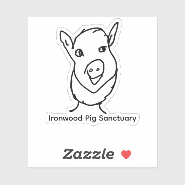 Ironwood Pig Sanctuary Logo Sticker (Blatt)