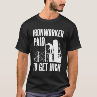 Ironworker bezahlt für High Ironworking Blue Colla T-Shirt