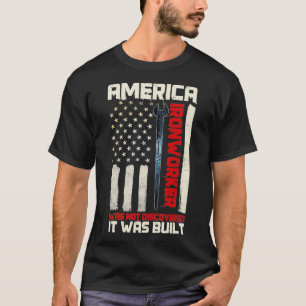 Ironworker Rodbuster Patriot American Flag Metal W T-Shirt