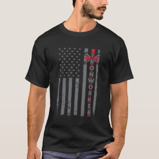 Ironworker Usa Patriotic Flag Iron Working Us Sl W T-Shirt