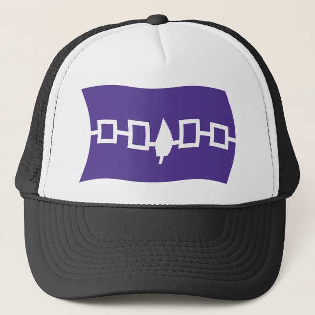 Iroquois Confederacy Flag Hat Truckerkappe (Vorderseite)