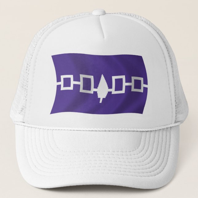 Iroquois Confederacy Flag Hat Truckerkappe (Vorderseite)