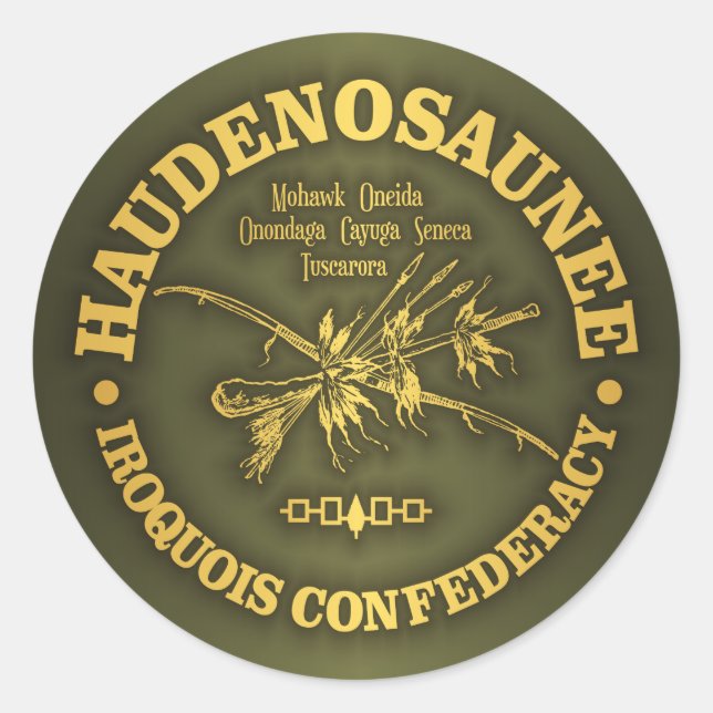 Iroquois Confederacy (Haudenounee) Runder Aufkleber (Vorderseite)